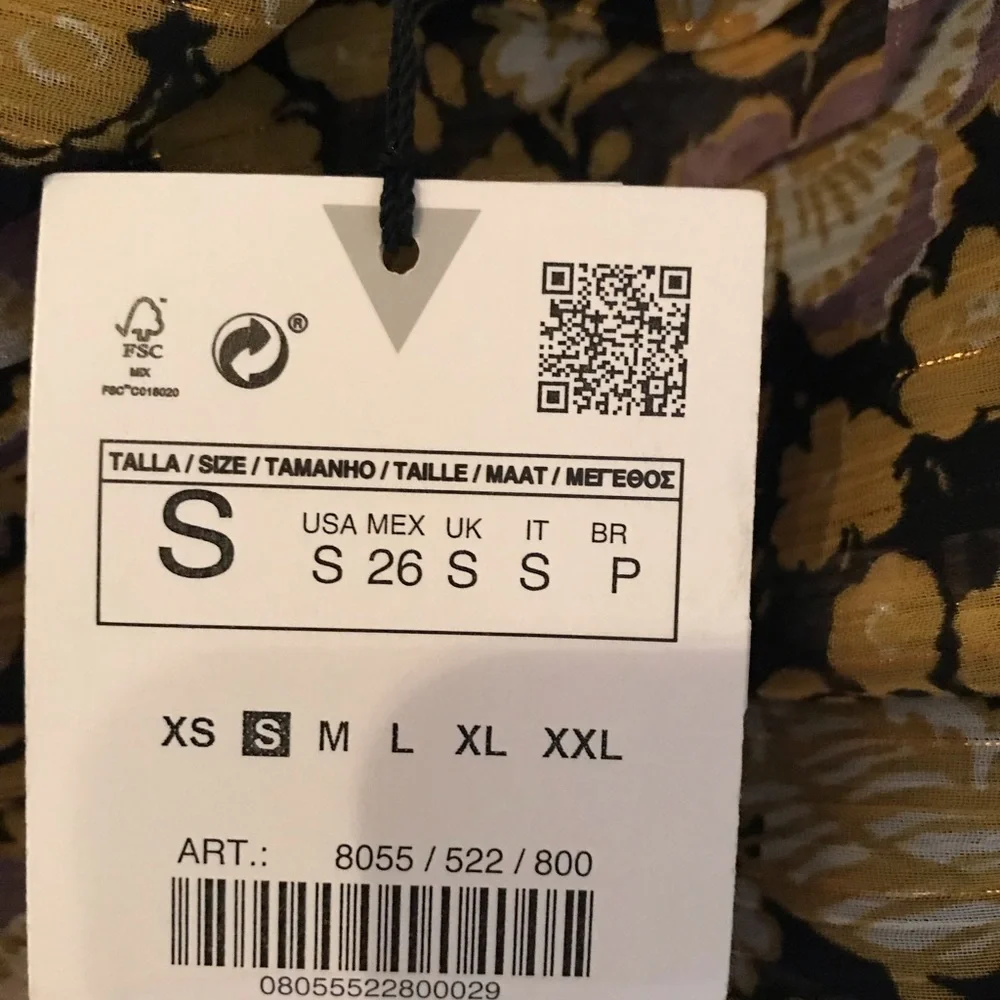 Zara NWT floral draped dress size small - Picture 6 of 12